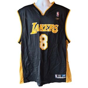 Los Angeles Lakers Kobe Bryant 8 Reebok NBA Jersey Black Gold Size XLarge